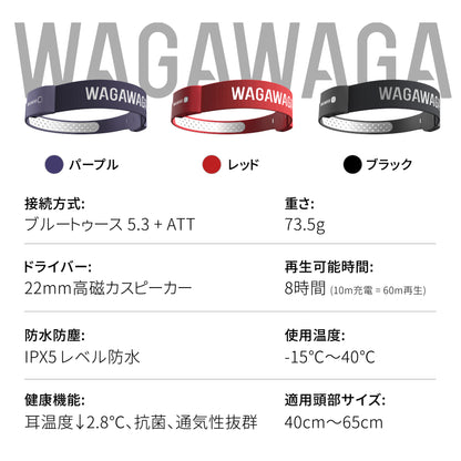 スポーツ専用 空気伝導 Bluetooth 5.3 イヤホン。 連続再生8時間WAGAWAGA Champion