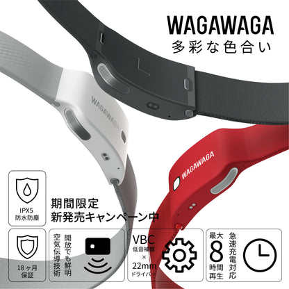 スポーツ専用 空気伝導 Bluetooth 5.3 イヤホン。 連続再生8時間WAGAWAGA Champion