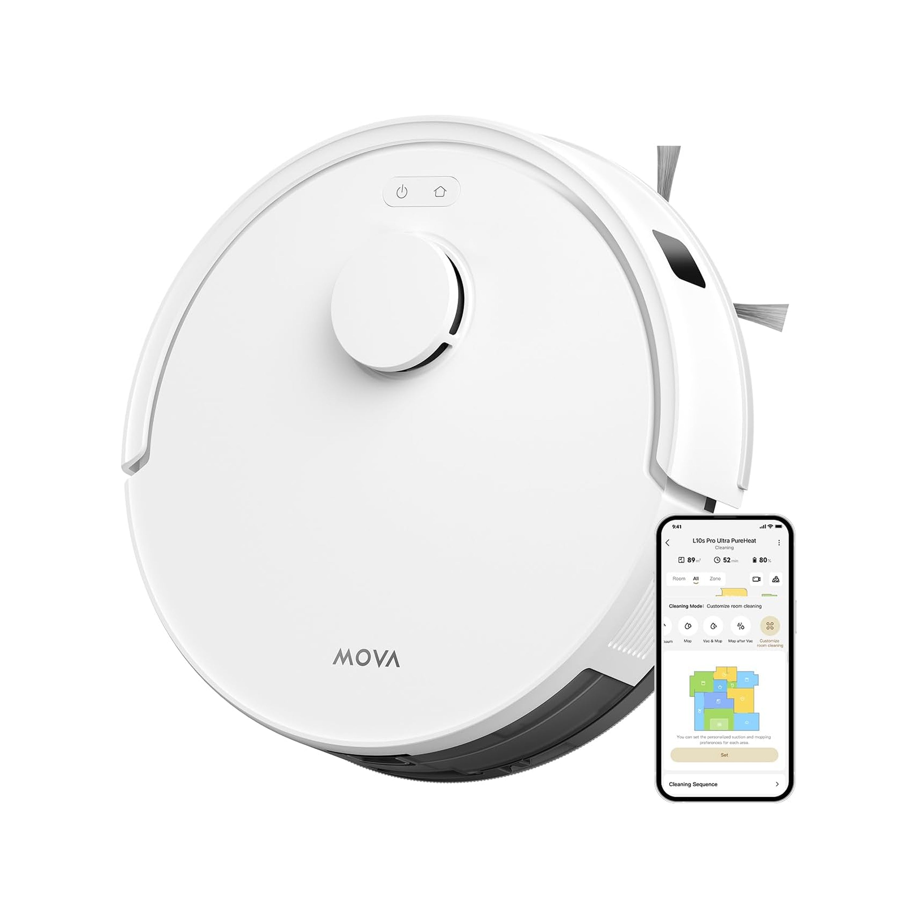 MOVA E20 ロボット掃除機 水拭き 強力吸引 5000Pa 床拭き LDSマッピング 小型 コンパクト ミニ 拭き掃除 薄型 掃除機 アプリ対応可 自動障害物回避