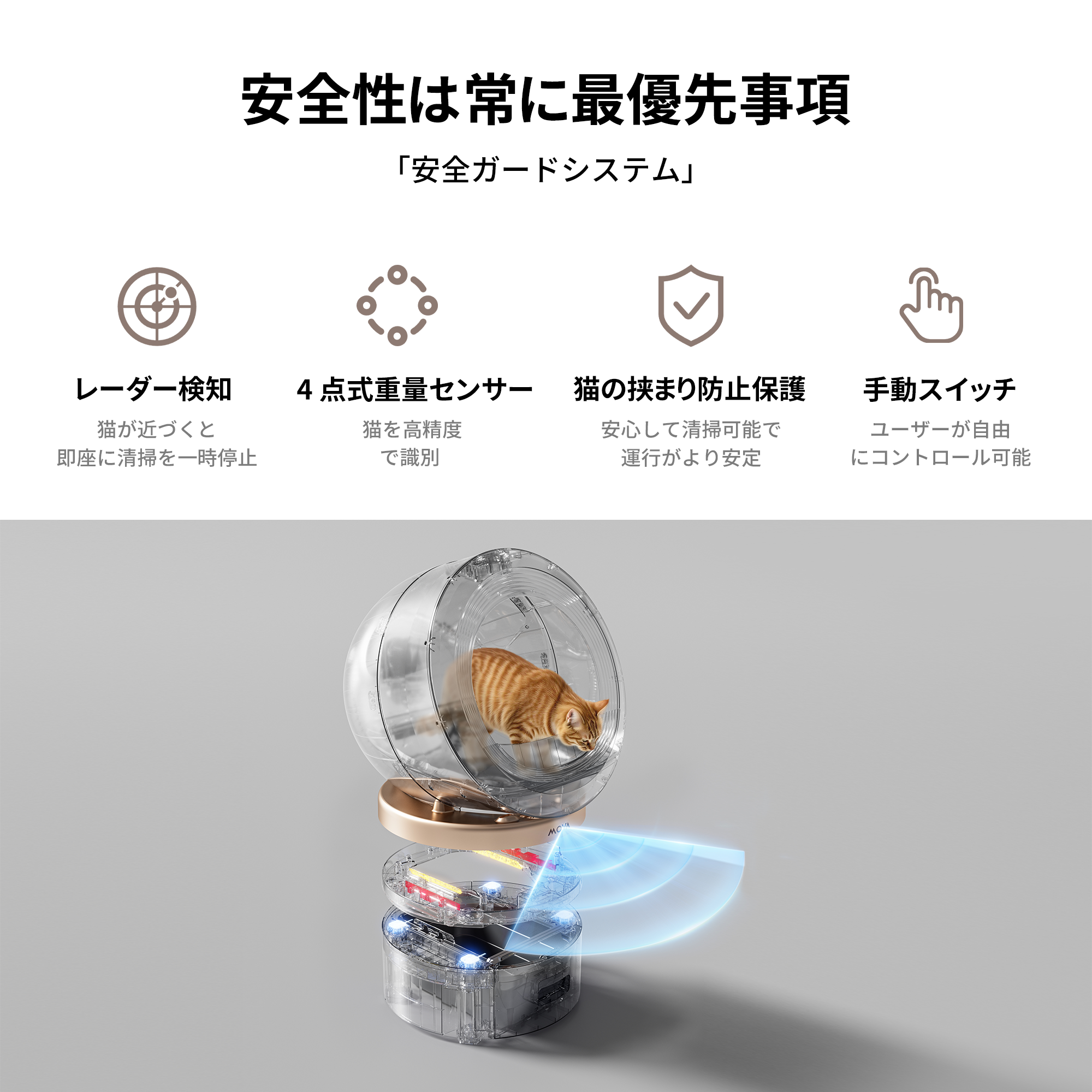 MOVA日本初上陸！スマート消臭猫トイレ 15日間お手入れ不要・二段階消臭システム採用