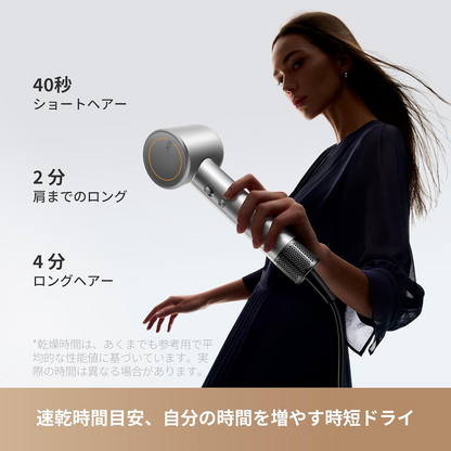 MOVA Shine 10 ヘアドライヤー シルバーグレー 速乾 110,000 RPM ブラシレスモーター 大風量 パワフル乾燥 高濃度プラズマヘアケア 2段階風量 低騒音