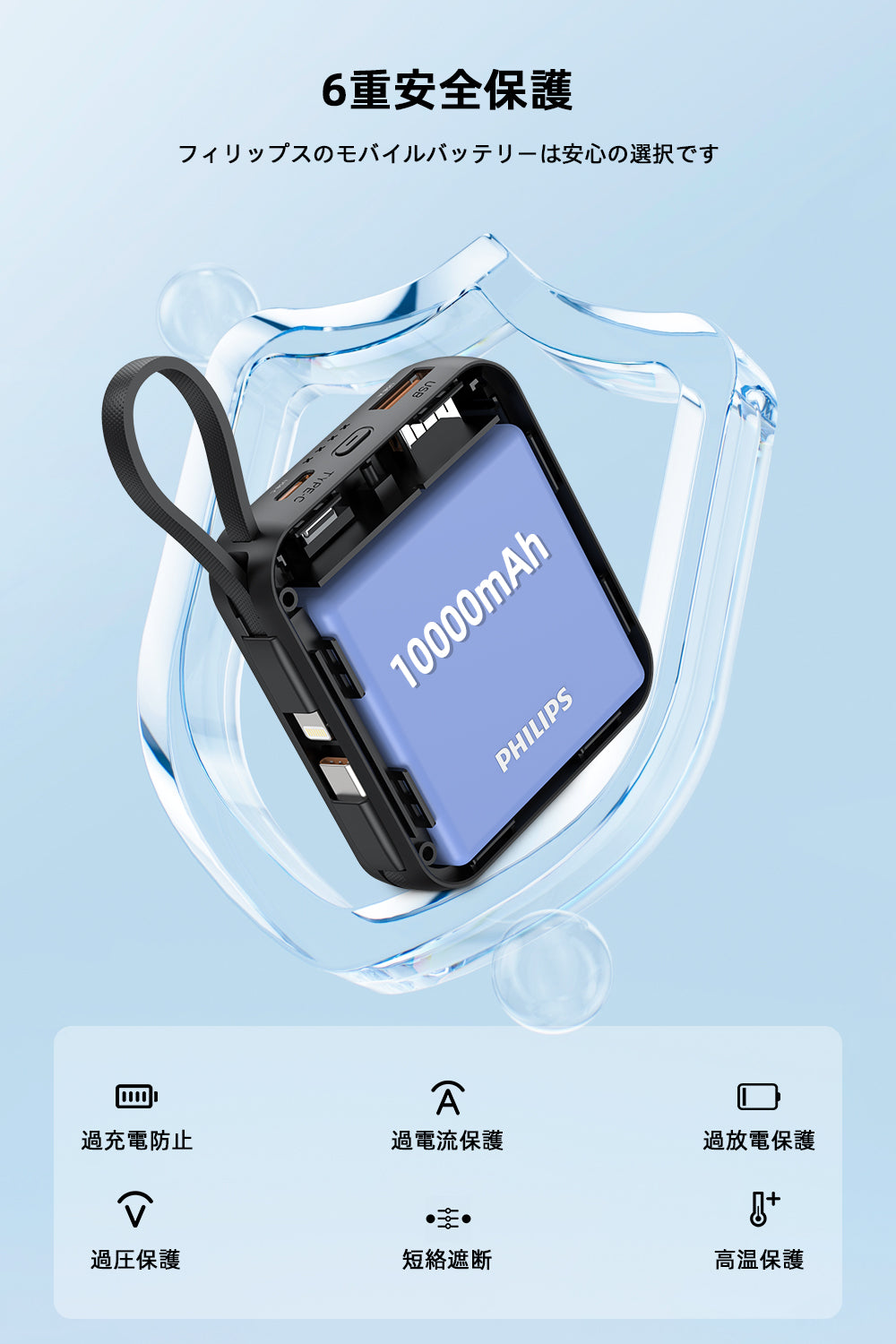 Philips (フィリップス) モバイルバッテリーブラック DLP5713CB
