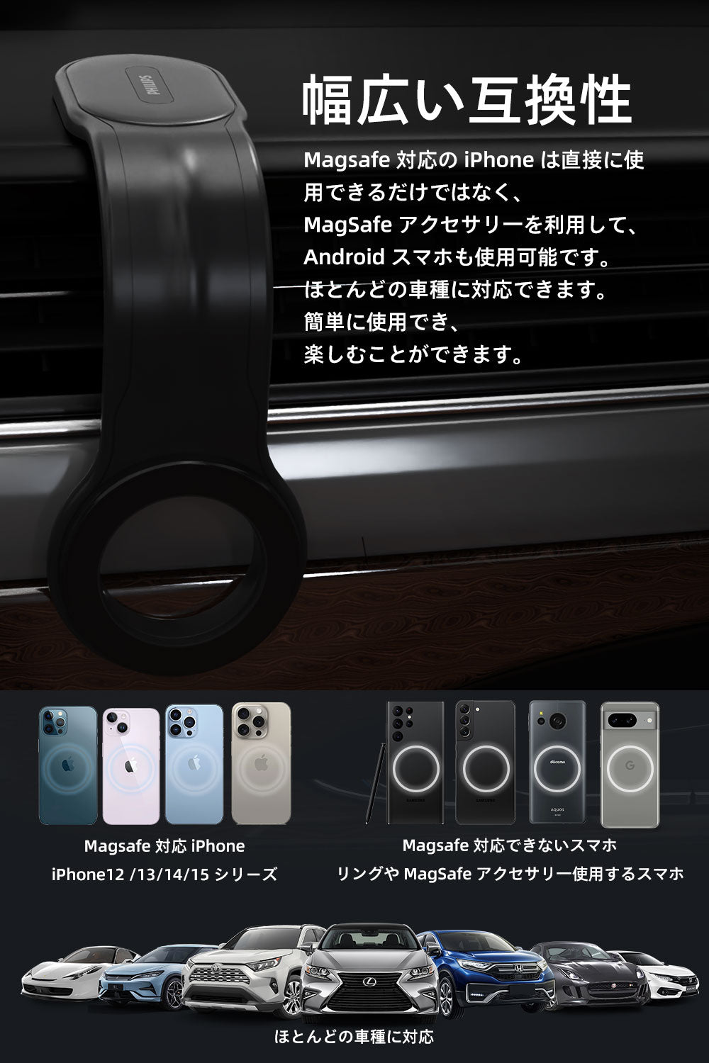 Philips (フィリップス) 車載スマホホルダーDLK2301B