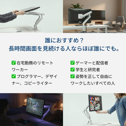 デスクを美しく：フィリップス SPT7308 アルミ合金製・ハイエンドモニターアーム